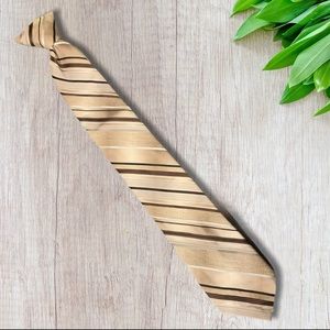 Clipper clip on tie brown